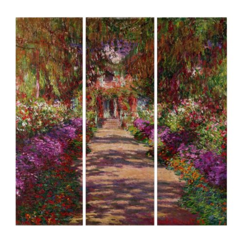 Claude Monet  A Pathway in Monets Garden Triptych
