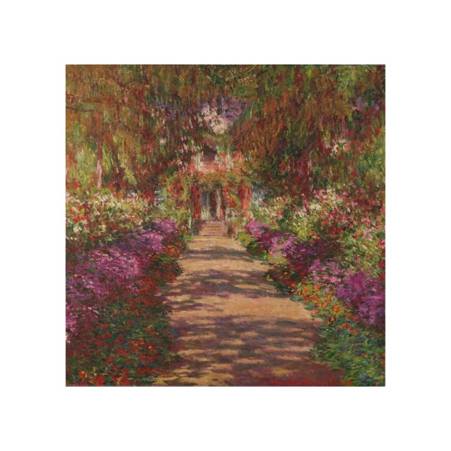Claude Monet | A Pathway in Monet's Garden Wood Wall Decor (Front)