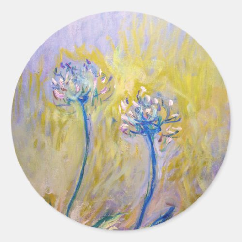 Claude Monet _ Agapanthus Classic Round Sticker