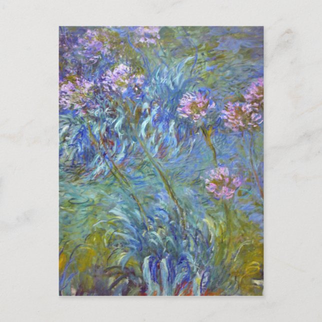 Claude Monet Agapanthus Fine Art Floral GalleryHD Postcard (Front)