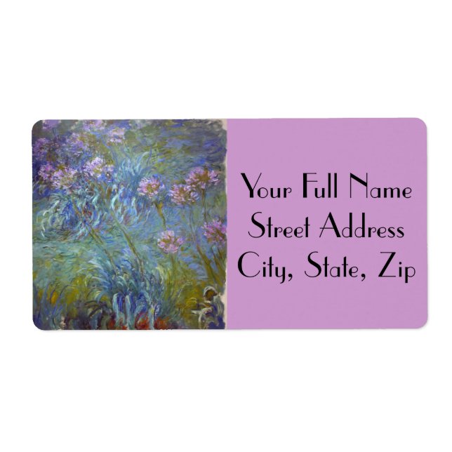Claude Monet Agapanthus Label (Front)
