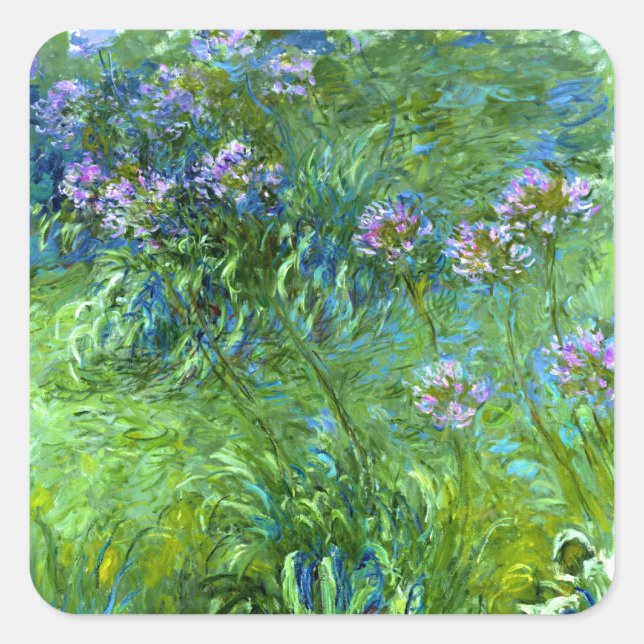 Claude Monet: Agapanthus Square Sticker (Front)