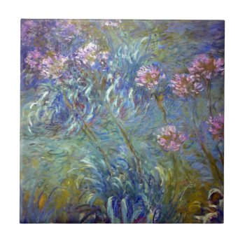 Claude Monet Agapanthus Tile by unique_cases at Zazzle