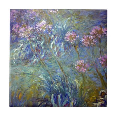 Claude Monet Agapanthus Tile