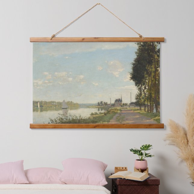 Claude Monet Argenteuil Chateau River French Art Hanging Tapestry (Bedroom)
