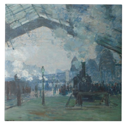 Claude Monet  Arrival of the Normandy Train Ceramic Tile