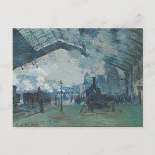 Claude Monet  Arrival of the Normandy Train Postcard