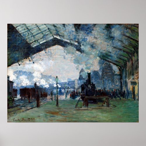 Claude Monet Arrival of the Normandy Train Poster