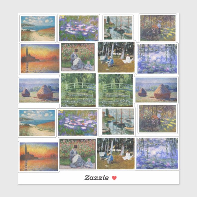 Claude Monet Art Paintings Sticker (Sheet)