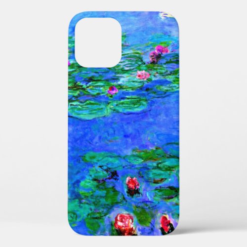 Claude Monet art Water Lilies red  iPhone 12 Case