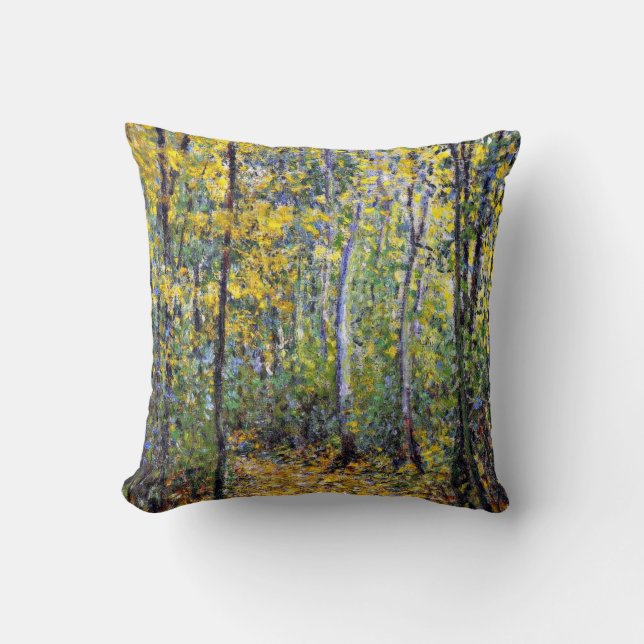 Claude Monet art: Wood Lane, painting by Monet Throw Pillow (Front)
