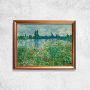 Claude Monet Banks Of The Seine French Old Art Poster