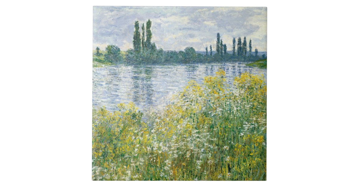 Claude Monet | Banks of the Seine, Vetheuil, 1880 Tile | Zazzle