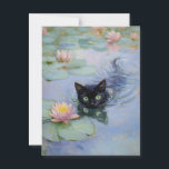 Claude Monet Black Cat Vintage Postcard<br><div class="desc">Claude Monet Vintage Postcard</div>