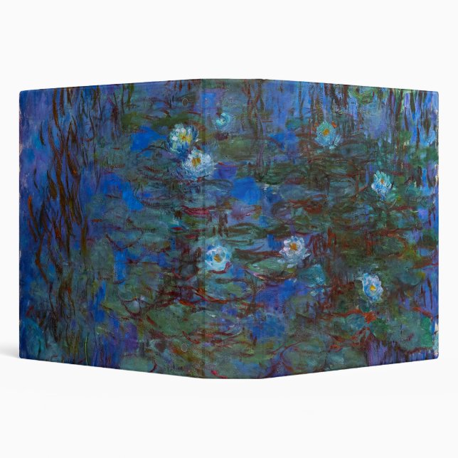 Claude Monet - Blue Water Lilies 3 Ring Binder (Background)