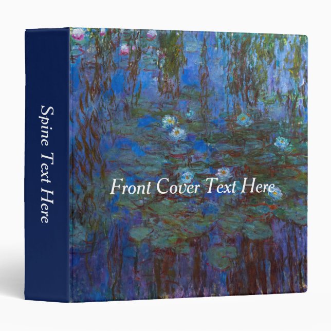 Claude Monet - Blue Water Lilies 3 Ring Binder (Front/Spine)