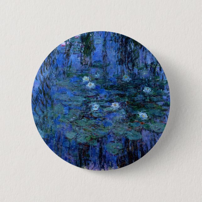 Claude Monet Blue Water Lilies Button (Front)