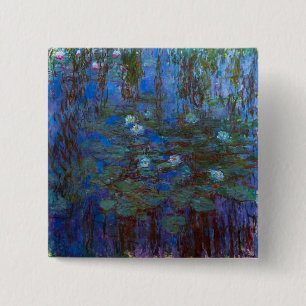 Claude Monet - Blue Water Lilies Button