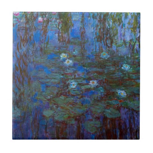 Claude Monet _ Blue Water Lilies Ceramic Tile