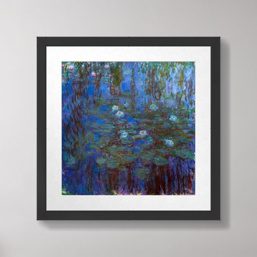 Claude Monet _ Blue Water Lilies Framed Art