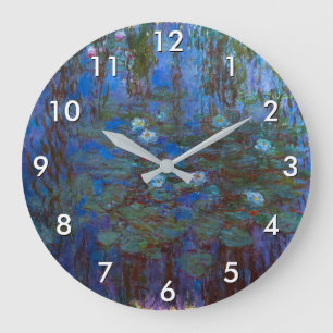 Claude Monet - Blue Water Lilies Large Clock