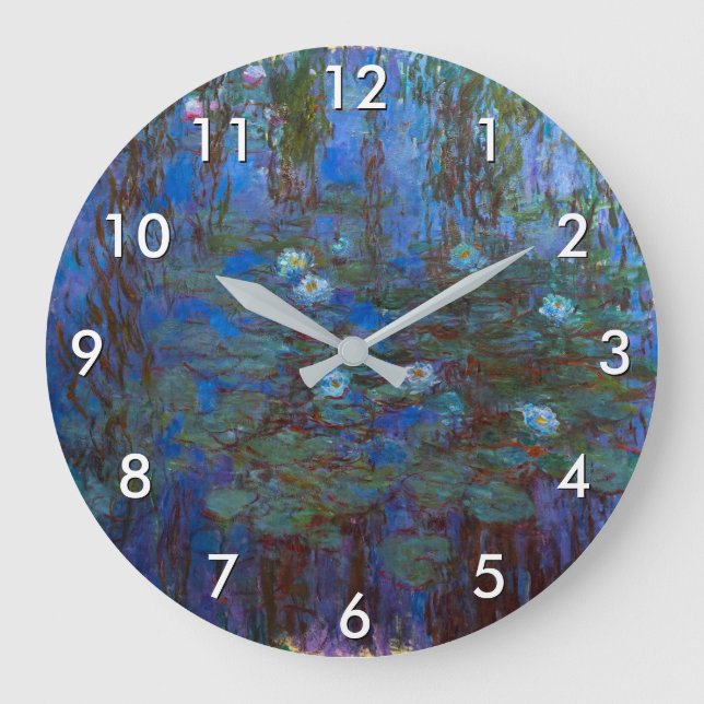 Claude Monet - Blue Water Lilies Large Clock (Front)
