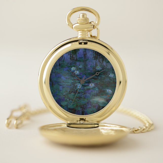 Claude Monet - Blue Water Lilies Pocket Watch (Inside)
