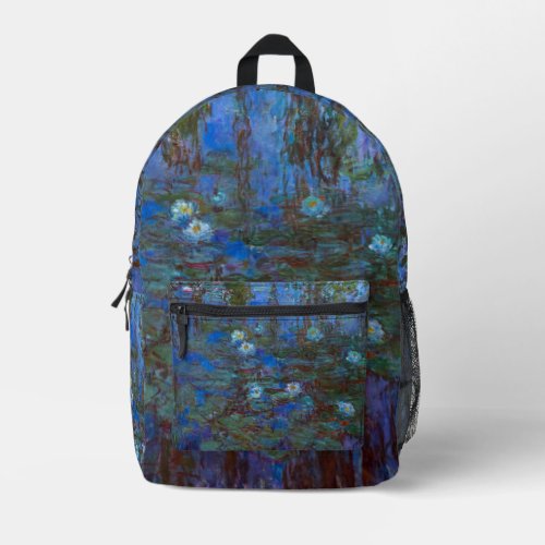 Claude Monet _ Blue Water Lilies Printed Backpack