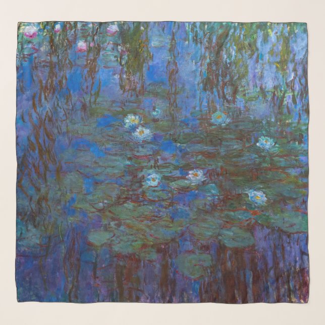Claude Monet - Blue Water Lilies Scarf (Front)
