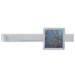 Claude Monet - Blue Water Lilies Silver Finish Tie Bar