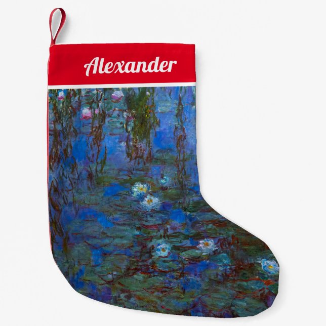 Claude Monet - Blue Water Lilies Small Christmas Stocking (Front)