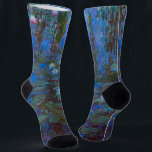 Claude Monet - Blue Water Lilies Socks<br><div class="desc">Blue Water Lilies / Nympheas Bleus by Claude Monet in 1916-1919</div>