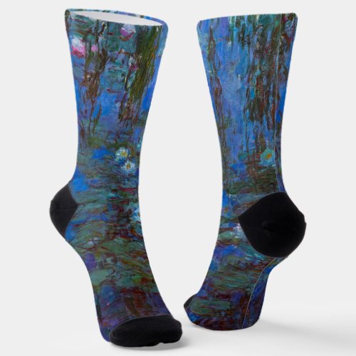 Claude Monet _ Blue Water Lilies Socks