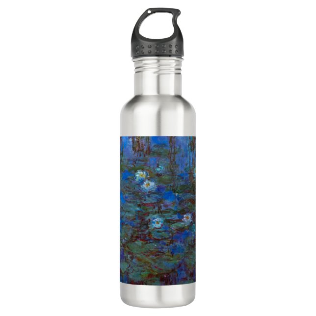 Claude Monet - Blue Water Lilies Stainless Steel Water Bottle (Front)