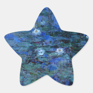 Claude Monet Blue Water Lilies Star Sticker