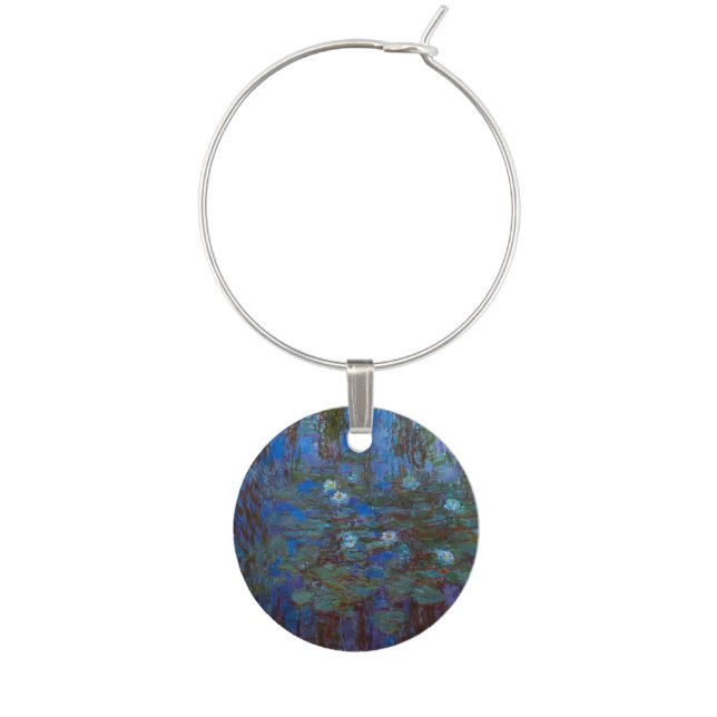 Claude Monet - Blue Water Lilies Wine Charm (Front)