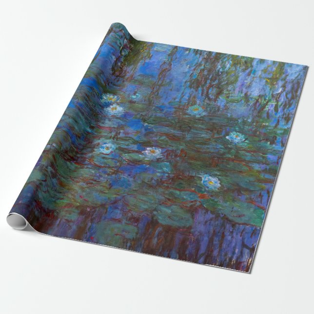 Claude Monet - Blue Water Lilies Wrapping Paper (Unrolled)