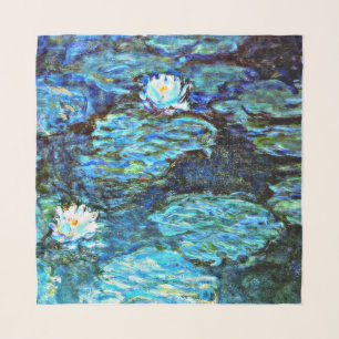 Claude Monet - Blue Waterlilies, fine art painting Scarf