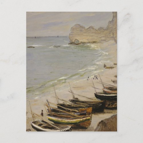 Claude Monet _ Boat On The Beach At Etretat Postcard
