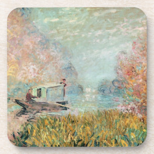 Claude Monet Boat Studio on the Seine Beverage Coaster