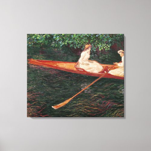 Claude Monet  Boating on the river Epte Canvas Print