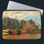 Claude Monet, Boats at Zaandam, Laptop Sleeve<br><div class="desc">Boats at Zaandam,  famous painting by Claude Monet,  1871.</div>