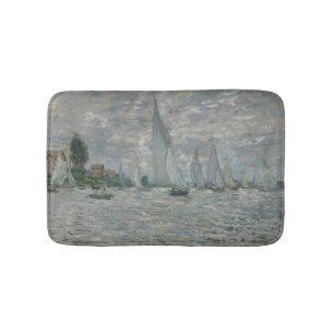 Claude Monet Boats, or Regatta at Argenteuil Bathroom Mat