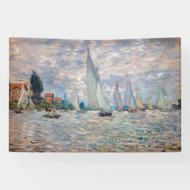 Claude Monet - Boats Regatta at Argenteuil Banner (Horizontal)