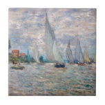 Claude Monet - Boats Regatta at Argenteuil Ceramic Tile<br><div class="desc">The Boats Regatta at Argenteuil / Regate a Argenteuil - Claude Monet,  Oil on Canvas,  1874</div>