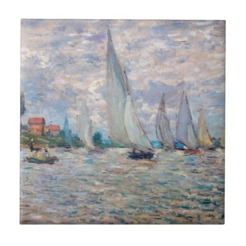 Claude Monet _ Boats Regatta at Argenteuil Ceramic Tile