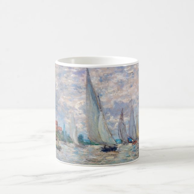 Claude Monet - Boats Regatta at Argenteuil Coffee Mug (Center)