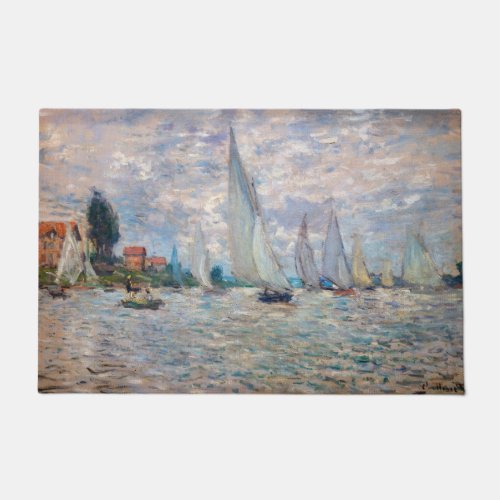 Claude Monet _ Boats Regatta at Argenteuil Doormat