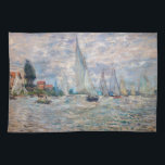 Claude Monet - Boats Regatta at Argenteuil Kitchen Towel<br><div class="desc">The Boats Regatta at Argenteuil / Regate a Argenteuil - Claude Monet,  Oil on Canvas,  1874</div>