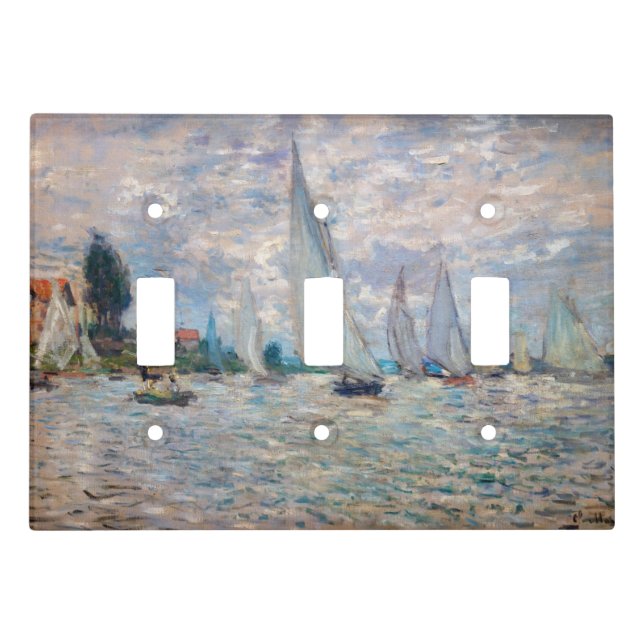 Claude Monet - Boats Regatta at Argenteuil Light Switch Cover (Front)